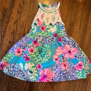 Lilly Pulitzer Cream Sundress with Halter Neckline and Bib Collar